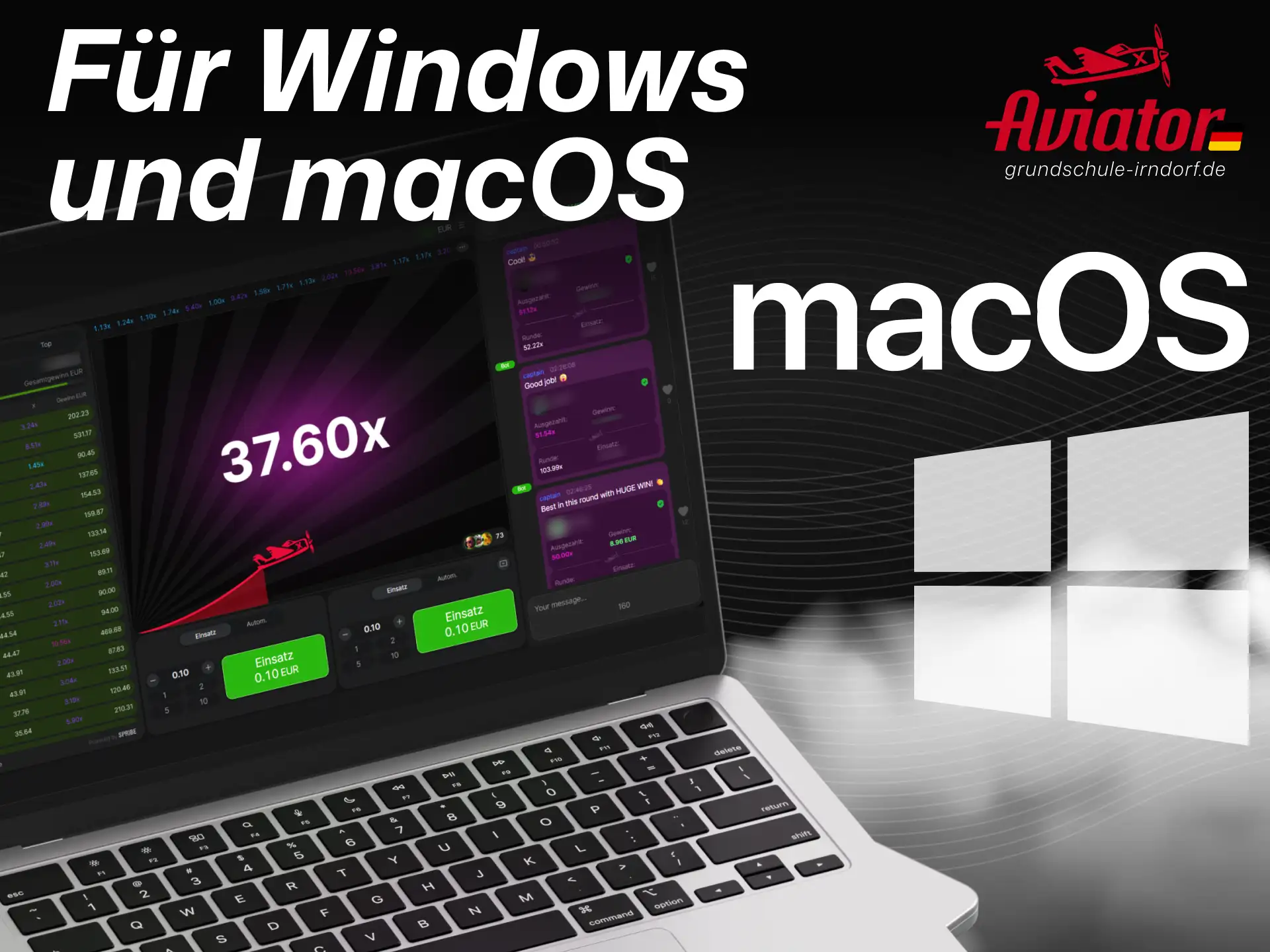 Laden Sie die Aviator-Software für Windows und macOS Desktop-Computer herunter.